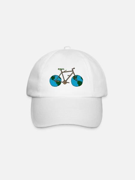 Planète Terre vélo, jeu de mots cyclisme, roue de vélo Art - Casquette classique - blanc/blanc