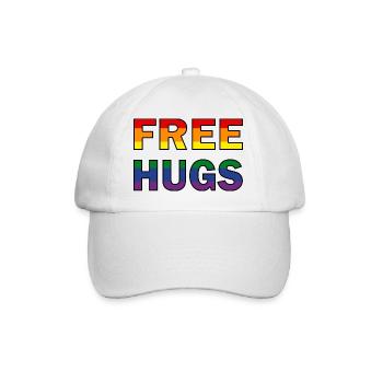 Gratuit Hugs Drapeau arc-en-ciel - Casquette classique - blanc/blanc - Devant