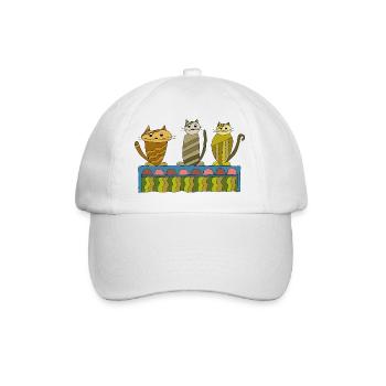 Cats - Baseball Cap - white/white - Front