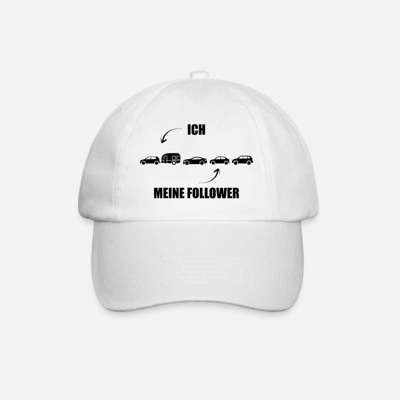 Ich und meine Follower - Wohnwagen - Gespann - Baseballkappe - Weiß/Weiß