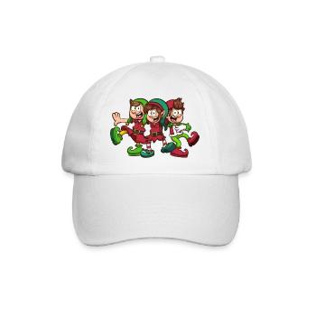 Singende Weihnachtselfen - Baseballkappe - Weiß/Weiß - Vorne