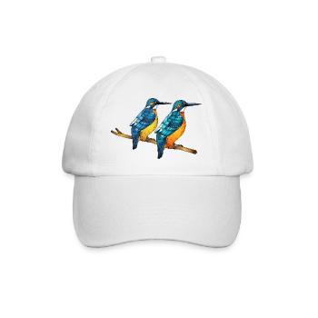 Bunte Vögel - Baseballkappe - Weiß/Weiß - Vorne