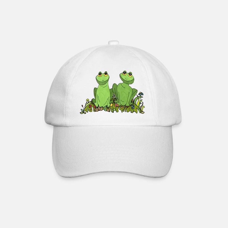 Frösche - Baseballkappe - Weiß/Weiß