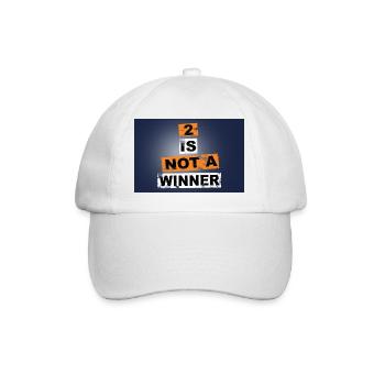 2 ist kein Gewinner, der Schriftzug Graffiti sagt - Baseballkappe - Weiß/Weiß - Vorne