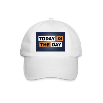 Heute ist der Tag, an dem man Schriftzüge sagt - Baseballkappe - Weiß/Weiß - Vorne