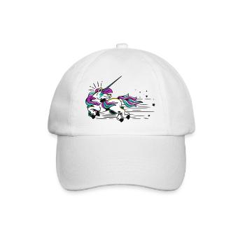Fliegendes Einhorn - Baseballkappe - Weiß/Weiß - Vorne