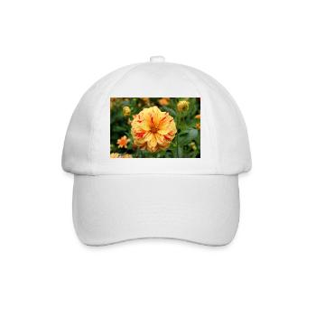 Dahlia, Fleur, Fleur, Jaune, Rouge - Casquette classique - blanc/blanc - Devant
