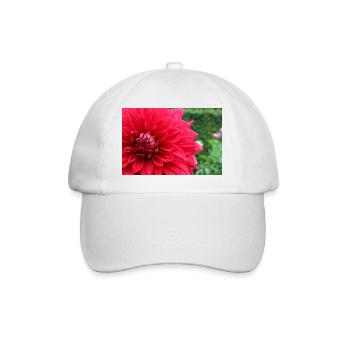 Dahlia Red Blossom ,Flower - Baseball Cap - white/white - Front