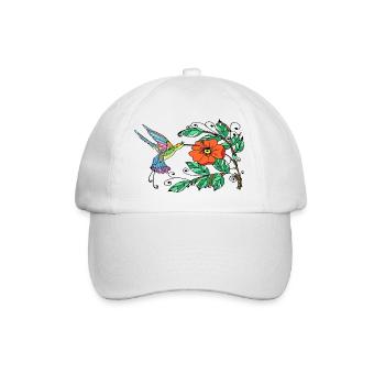 Colorful bird - Baseball Cap - white/white - Front
