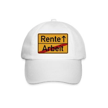 Rente - Rentner Ruhestand Pension - Baseballkappe - Weiß/Weiß - Vorne