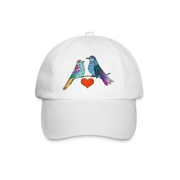 Colorful birds - Baseball Cap - white/white - Front