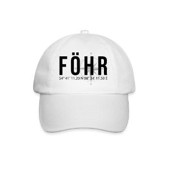 Koordinaten Föhr - Baseballkappe - Weiß/Weiß - Vorne