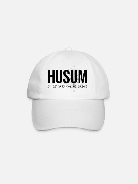 Koordinaten Husum - Baseballkappe - Weiß/Weiß