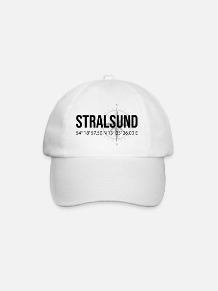 Koordinaten Stralsund - Baseballkappe - Weiß/Weiß