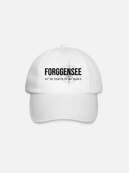 Koordinaten Forggensee - Baseballkappe - Weiß/Weiß