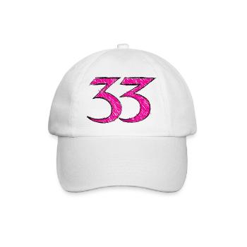 33 Master Number - Baseball Cap - white/white - Front