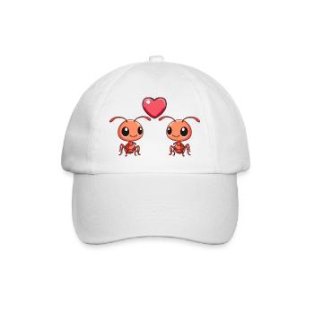 Ameise Paar Liebe Couple Verliebt - Baseballkappe - Weiß/Weiß - Vorne