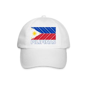 Philippinen Filipino Flagge Stolz I Geschenk - Baseballkappe - Weiß/Weiß - Vorne