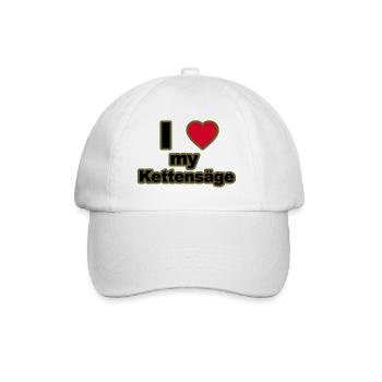 Love my Kettensäge schwarz - Baseballkappe - Weiß/Weiß - Vorne