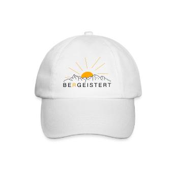 bergeistert begeistert berge sport outdoor wandern - Baseballkappe - Weiß/Weiß - Vorne