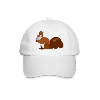 Squirrel with nut - Baseball Cap - white/white - Front