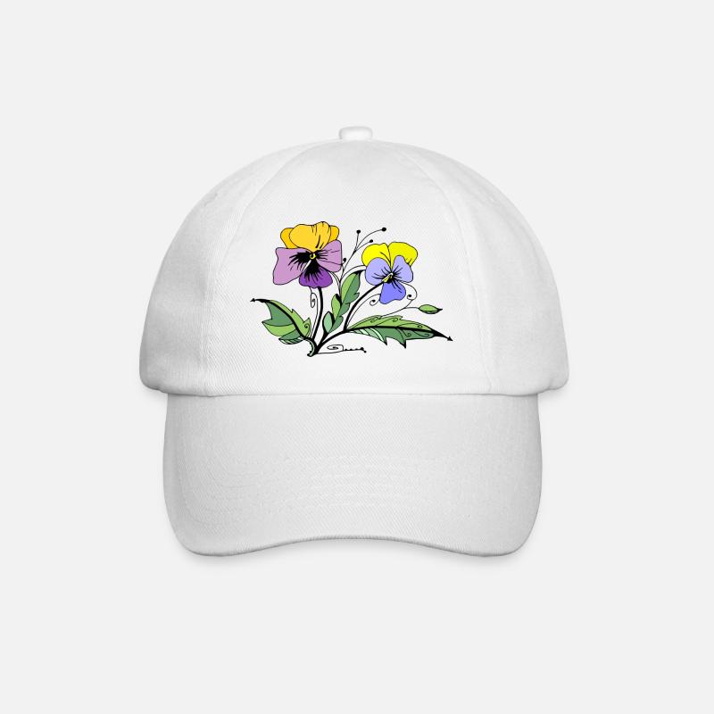 Blumen - Baseballkappe - Weiß/Weiß