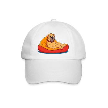 Relaxed Mastiff on Cushion Art - Baseball Cap - white/white - Front