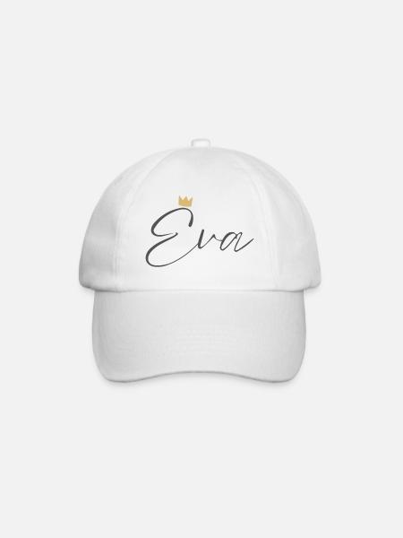 Chemise Princesse Eva – Nom avec la lettre E - Casquette classique - blanc/blanc