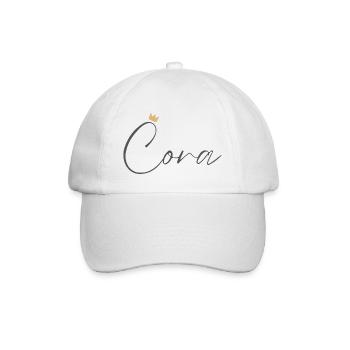 Prinzessin Cora Crown Hemd – Name mit Buchstabe C - Baseballkappe - Weiß/Weiß - Vorne