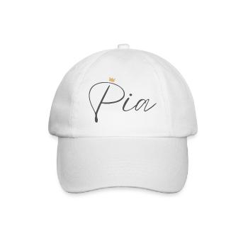 Princess Pia Crown Shirt – Name with letter P - Baseball Cap - white/white - Front