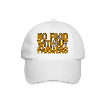 No Food Without Farmers - Baseballkappe - Weiß/Weiß - Vorne