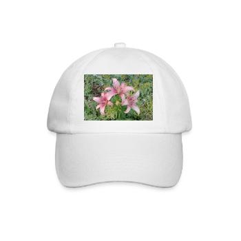 Pink Lily Blossom - Baseball Cap - white/white - Front