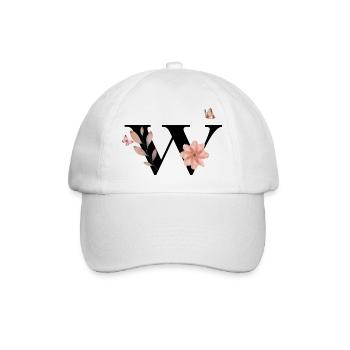 Letter w Wildflowers Watercolors - Baseball Cap - white/white - Front