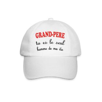 GRANDPA, you're the only man in my life - Baseball Cap - white/white - Front