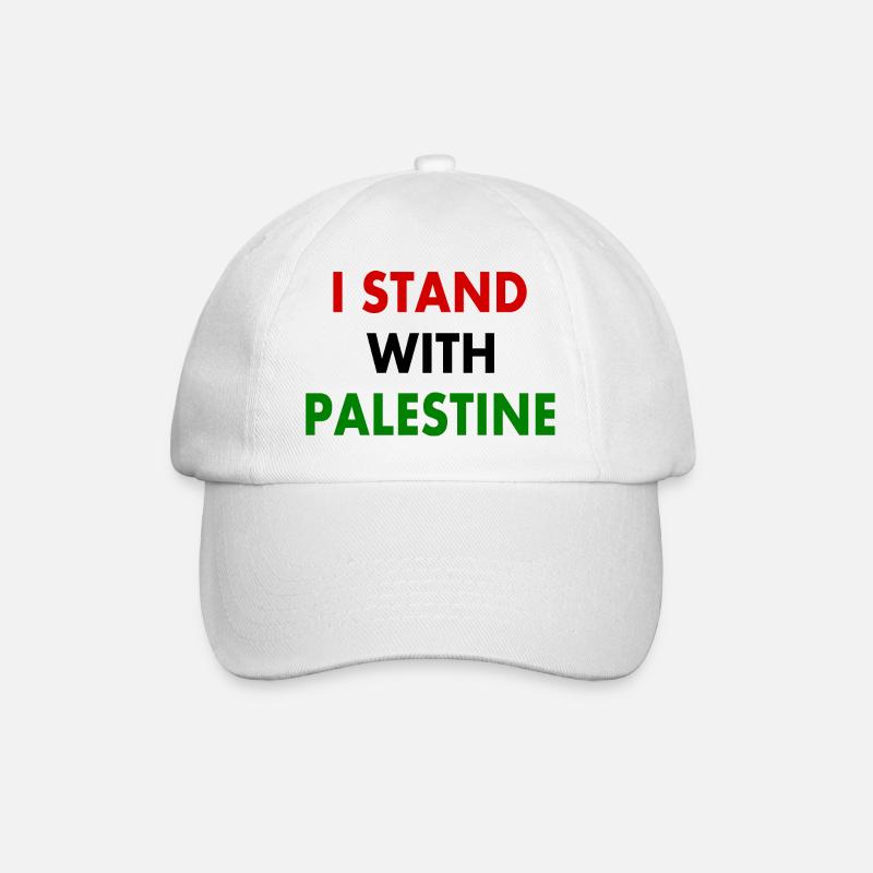 I stand with palestine - Baseballkappe - Weiß/Weiß