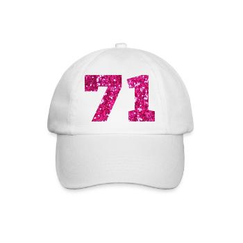 71 paillettes rose - 71 anniversaire - Casquette classique - blanc/blanc - Devant
