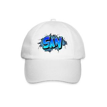 Graffiti SAN auf T-Shirts, Mützen, Taschen... - Baseballkappe - Weiß/Weiß - Vorne