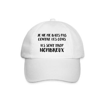 Je ne me bast pas cons - Casquette classique - blanc/blanc - Devant