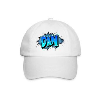 Graffiti DAN Wall Cracks Blue Bricks - Baseball Cap - white/white - Front