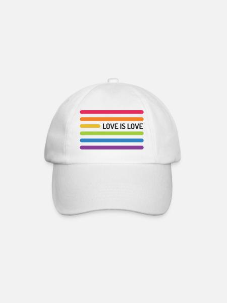 LGBT Pride Monat - Liebe ist Liebe - Baseballkappe - Weiß/Weiß