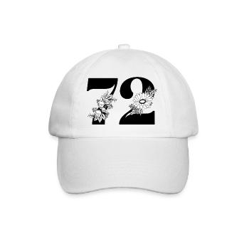 Numéro 72 floral noir - 72e anniversaire floral - Casquette classique - blanc/blanc - Devant
