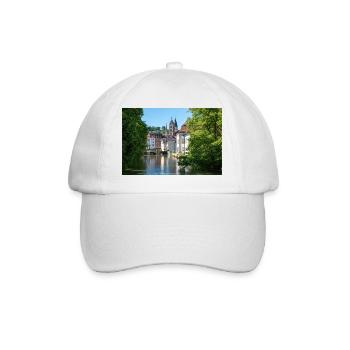 Stadtbild von Esslingen am Neckar von der Agnesbrücke aus - Baseballkappe - Weiß/Weiß - Vorne