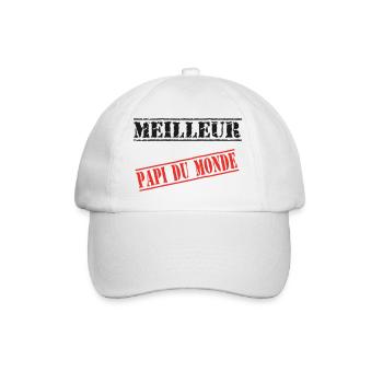 Meilleur papi du monde - Casquette classique - blanc/blanc - Devant
