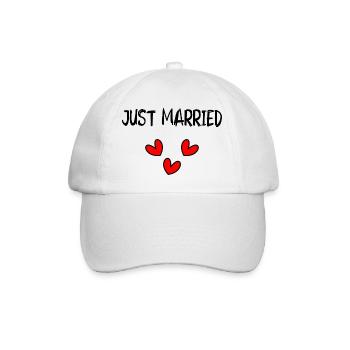 GERADE VERHEIRATET. Junggesellinnenabschied. VALENTINSTAG. PAAR - Baseballkappe - Weiß/Weiß - Vorne