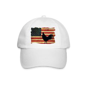 Poulet USA Flag Rooster - Casquette classique - blanc/blanc - Devant
