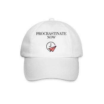 Procrastinez maintenant - Casquette classique - blanc/blanc - Devant