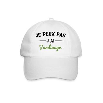 J peux pas j ai Jardinage - Casquette classique - blanc/blanc - Devant