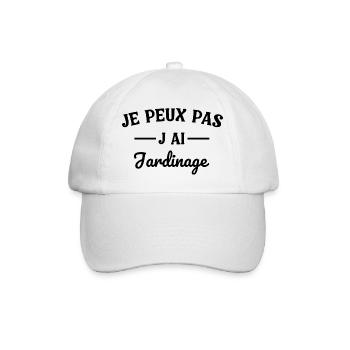 J peux pas j ai Jardinage - Casquette classique - blanc/blanc - Devant