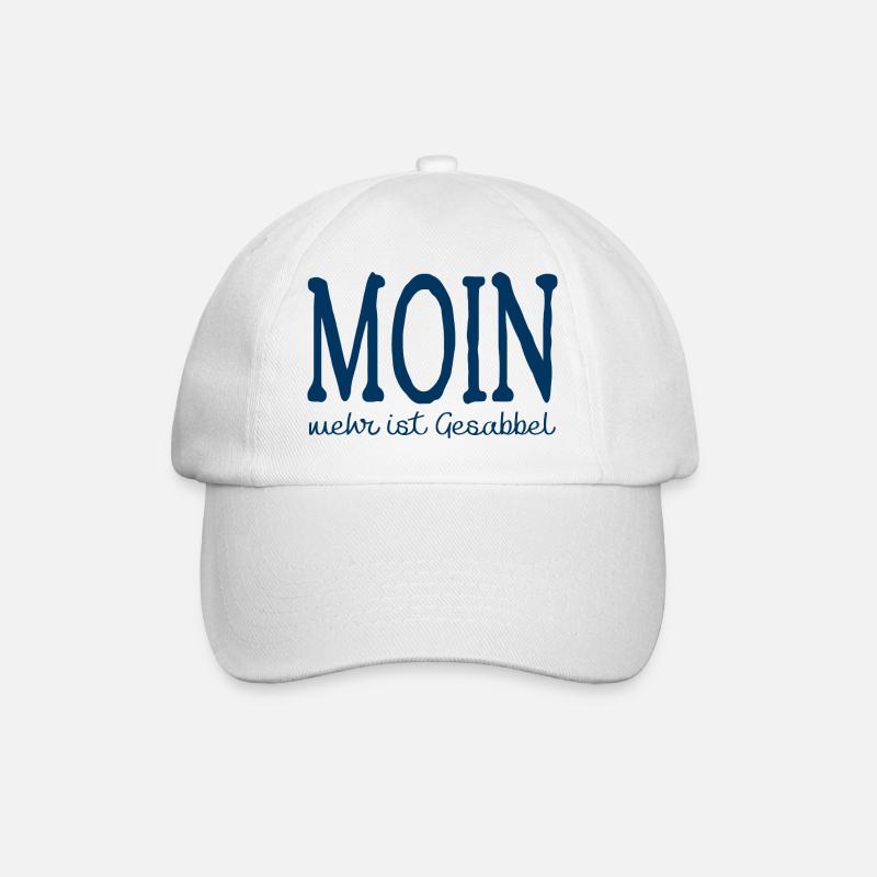 MOIN in blau - Baseballkappe - Weiß/Weiß