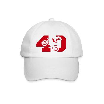 Moto 40 biker - Baseball Cap - white/white - Front